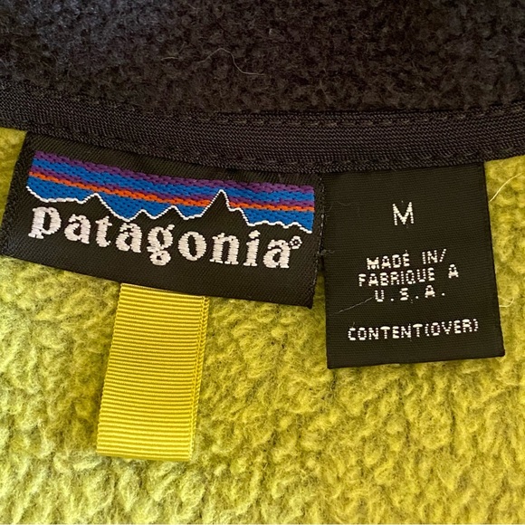 Vintage Patagonia Fleece Full Zip Fleece Vest Green Made In USA Men’s M Outdoors - Picture 4 of 9